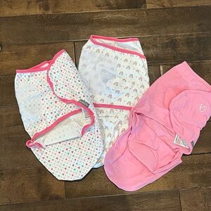 Pink and White Baby Swaddle Set